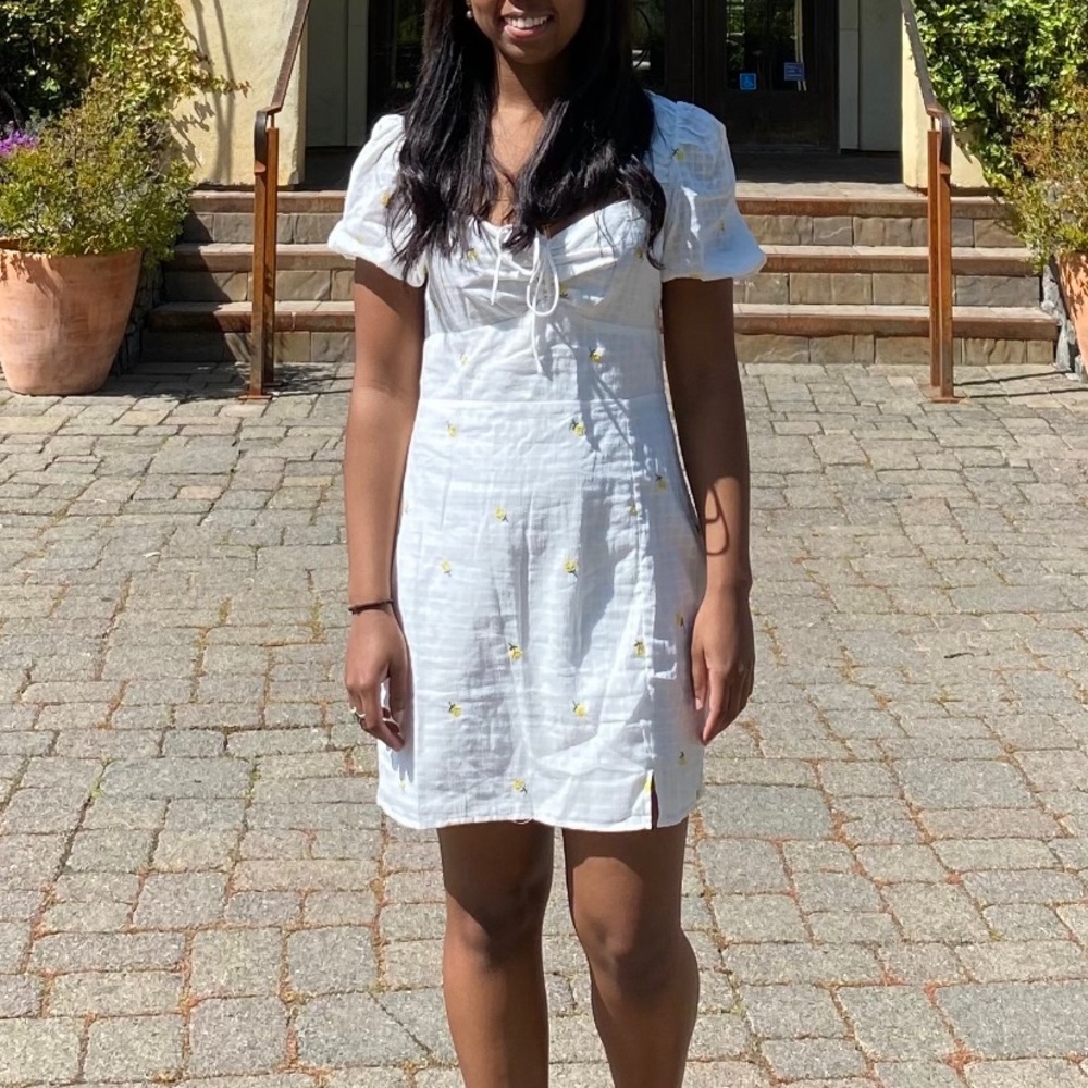 White embroidered Petal & pup minidress